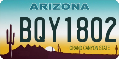 AZ license plate BQY1802