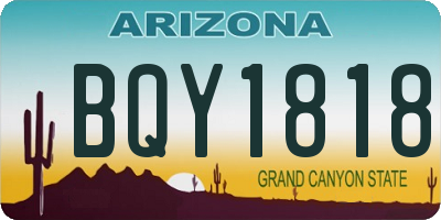AZ license plate BQY1818