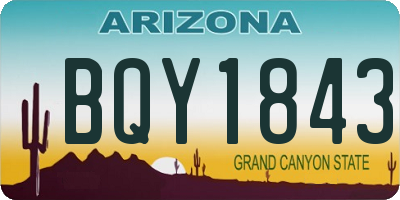AZ license plate BQY1843