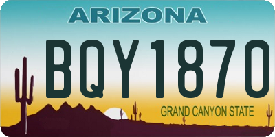 AZ license plate BQY1870