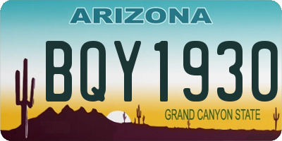AZ license plate BQY1930