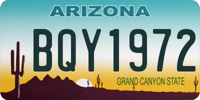 AZ license plate BQY1972