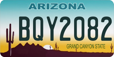 AZ license plate BQY2082
