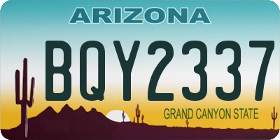 AZ license plate BQY2337