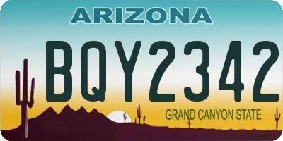 AZ license plate BQY2342