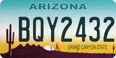 AZ license plate BQY2432