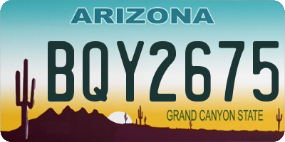 AZ license plate BQY2675