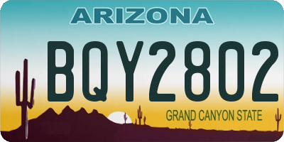 AZ license plate BQY2802