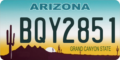 AZ license plate BQY2851
