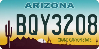 AZ license plate BQY3208