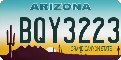 AZ license plate BQY3223
