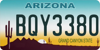 AZ license plate BQY3380