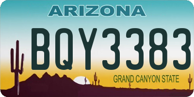AZ license plate BQY3383