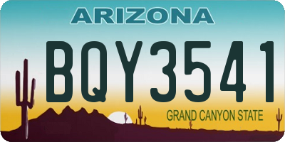AZ license plate BQY3541