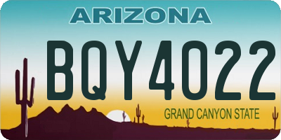 AZ license plate BQY4022