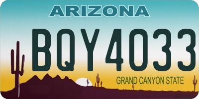 AZ license plate BQY4033