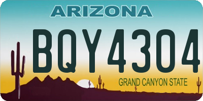 AZ license plate BQY4304