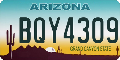 AZ license plate BQY4309