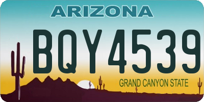 AZ license plate BQY4539