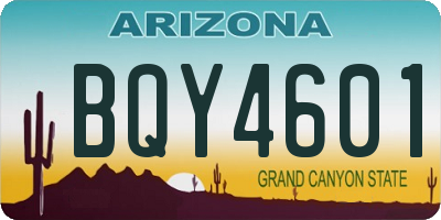AZ license plate BQY4601