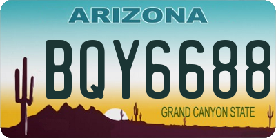 AZ license plate BQY6688