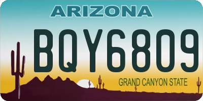 AZ license plate BQY6809