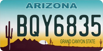 AZ license plate BQY6835