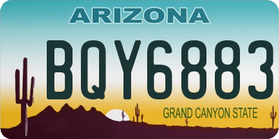 AZ license plate BQY6883