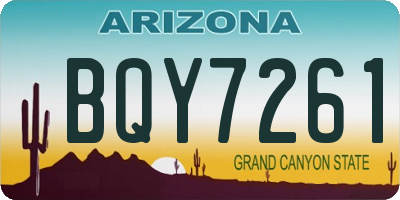 AZ license plate BQY7261