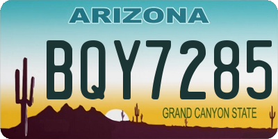 AZ license plate BQY7285