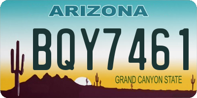 AZ license plate BQY7461