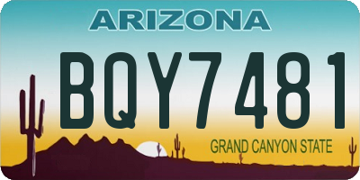AZ license plate BQY7481