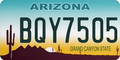 AZ license plate BQY7505