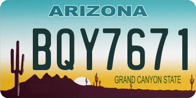 AZ license plate BQY7671