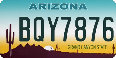 AZ license plate BQY7876