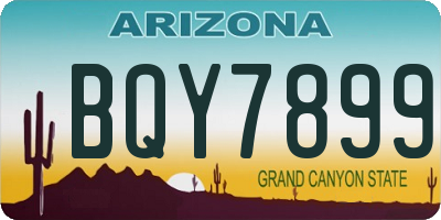 AZ license plate BQY7899