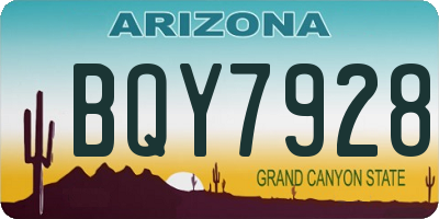 AZ license plate BQY7928