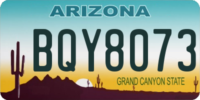 AZ license plate BQY8073