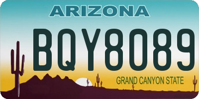 AZ license plate BQY8089