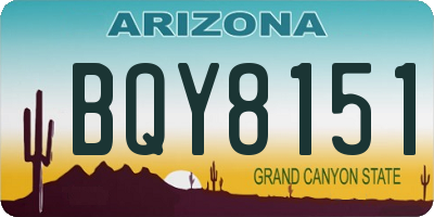 AZ license plate BQY8151