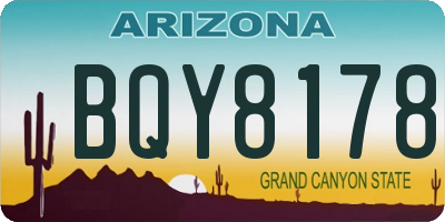 AZ license plate BQY8178