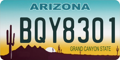 AZ license plate BQY8301