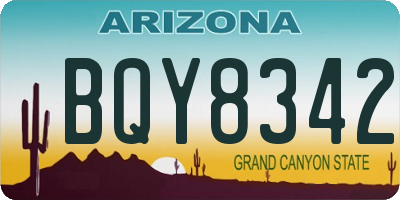 AZ license plate BQY8342