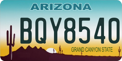 AZ license plate BQY8540