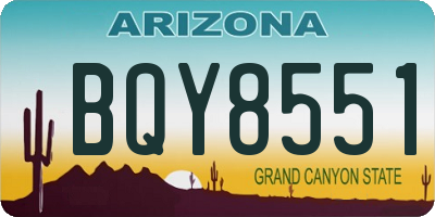 AZ license plate BQY8551