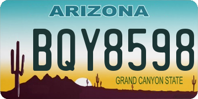 AZ license plate BQY8598