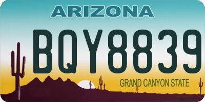 AZ license plate BQY8839