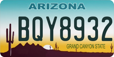 AZ license plate BQY8932