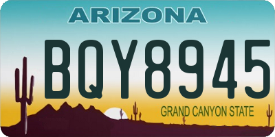 AZ license plate BQY8945