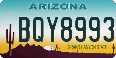 AZ license plate BQY8993